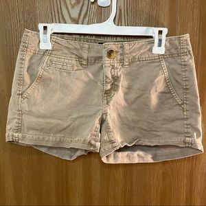 American Eagle Khaki Stretch Shortie Shorts Size 4